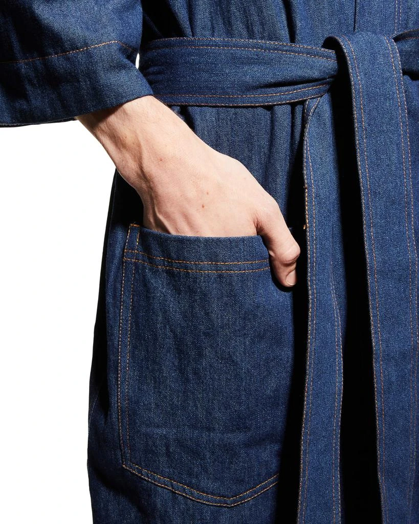 商品Majestic International|Men's Jasper Terry-Lined Denim Kimono Robe,价格¥781,第5张图片详细描述