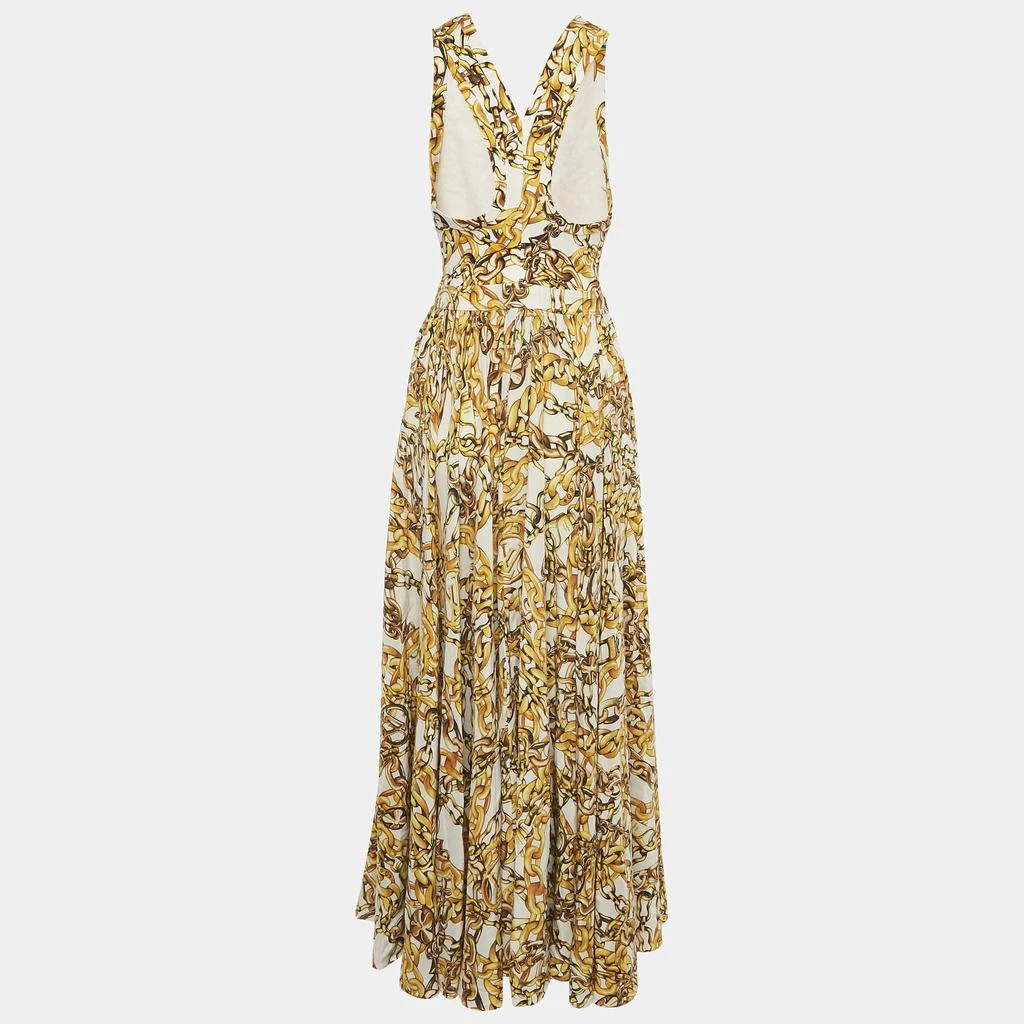 商品[二手商品] Louis Vuitton|Louis Vuitton Yellow Chain Print Silk Blend Sleeveless Maxi Dress S,价格¥23264,第2张图片详细描述