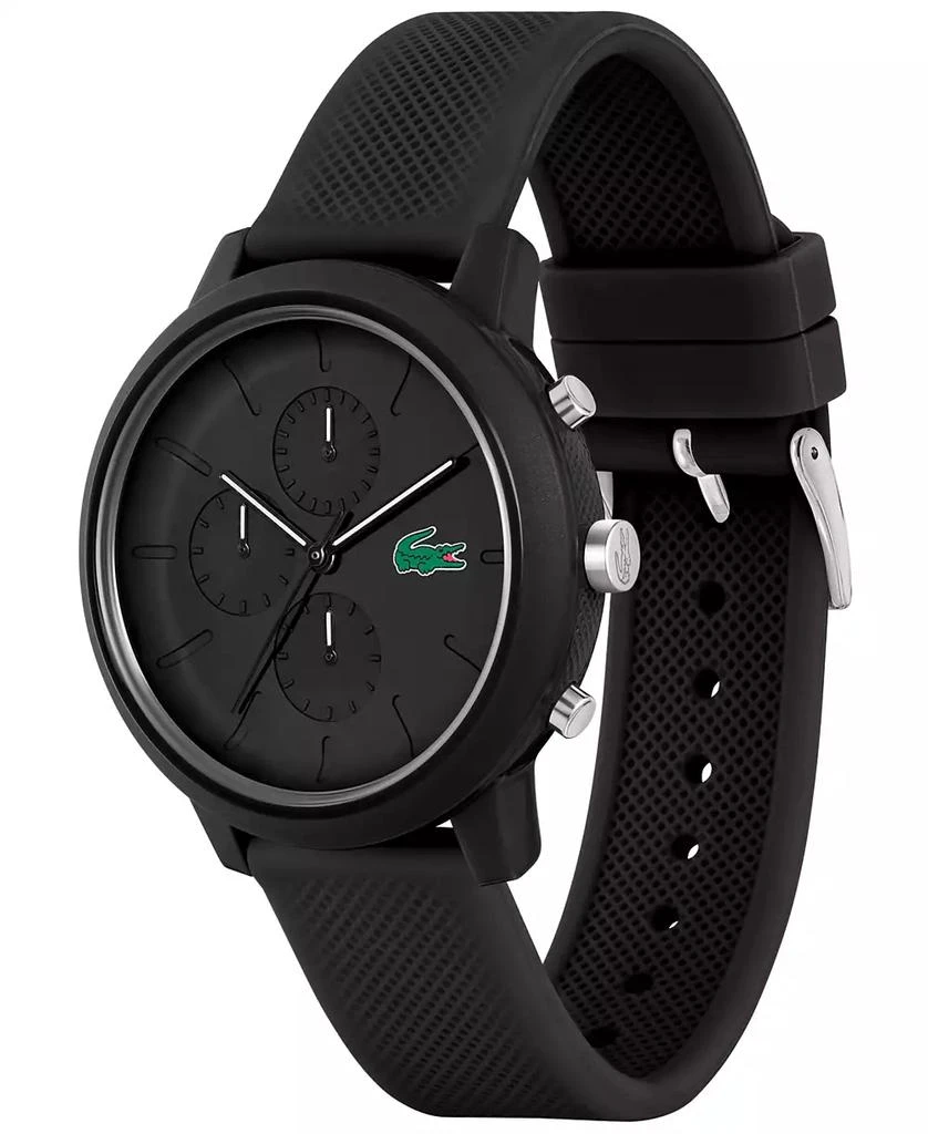 商品Lacoste|Men's L 12.12. Chrono Black Silicone Strap Watch 43mm,价格¥1296,第2张图片详细描述