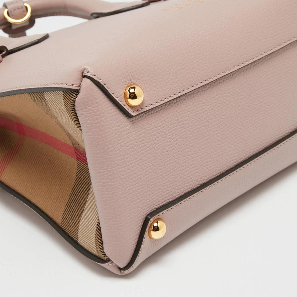 Burberry Lilac/Beige Leather and House Check Canvas Baby Banner Tote 商品
