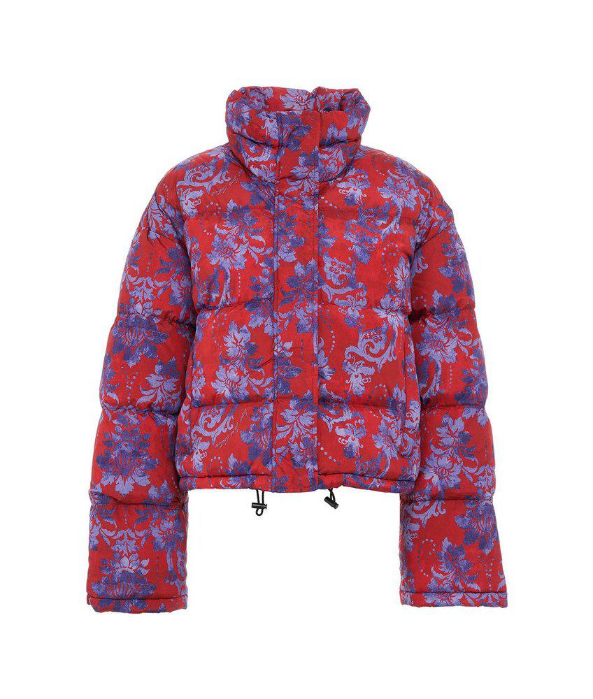 Versace Jeans Couture Allover Floral Printed Quilted Jacket商品第1张图片规格展示