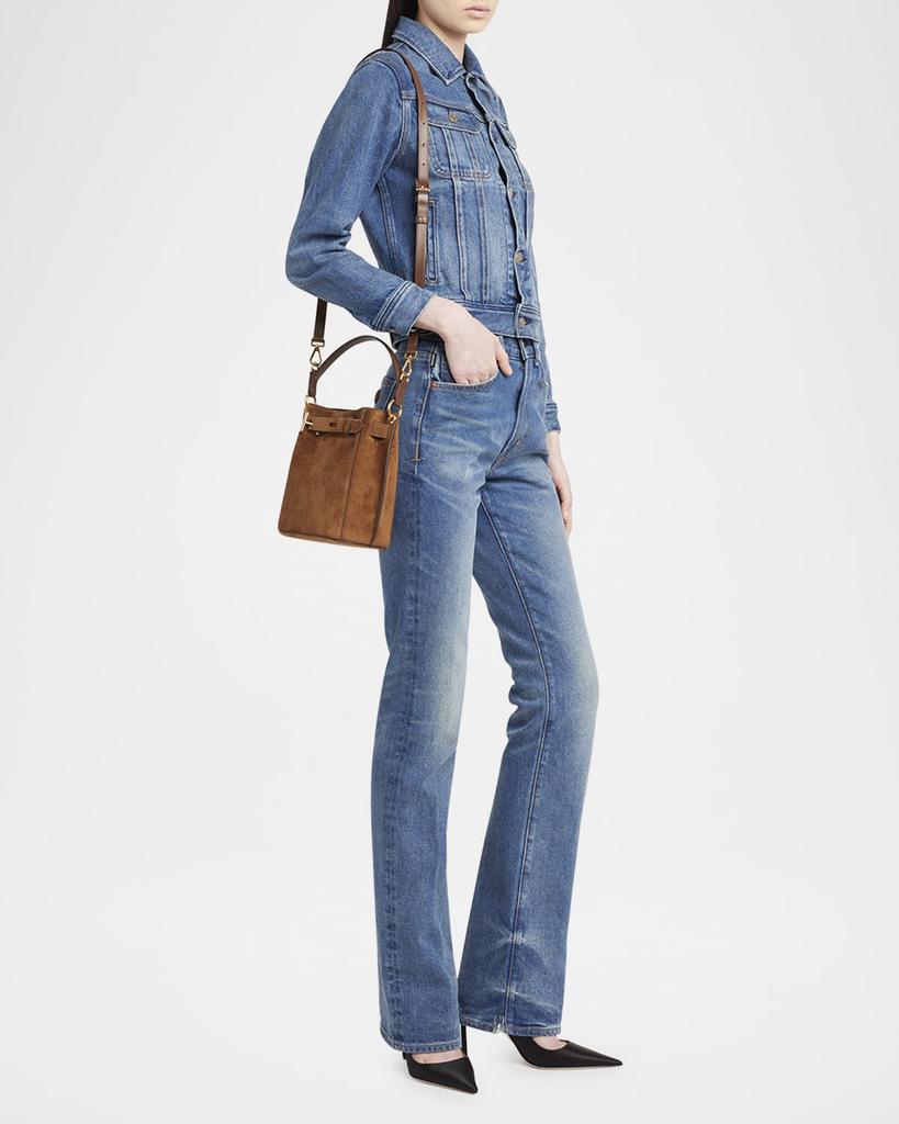 Sam Edelman Audrey Suede Convertible Bucket Bag Shop Audrey Mini Bucket Bag in Calfskin Suede on Sale at  main image 3