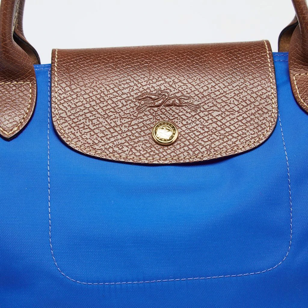 商品[二手商品] Longchamp|Longchamp Blue/Brown Nylon and Leather Le Pliage Tote,价格¥821,第5张图片详细描述