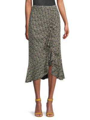 商品Max Studio|Floral Ruffle Midi Skirt,价格¥147-¥221,第3张图片详细描述