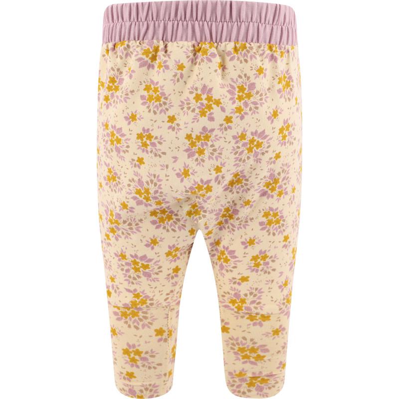 Floral print organic baby pants in beige商品第2张图片规格展示