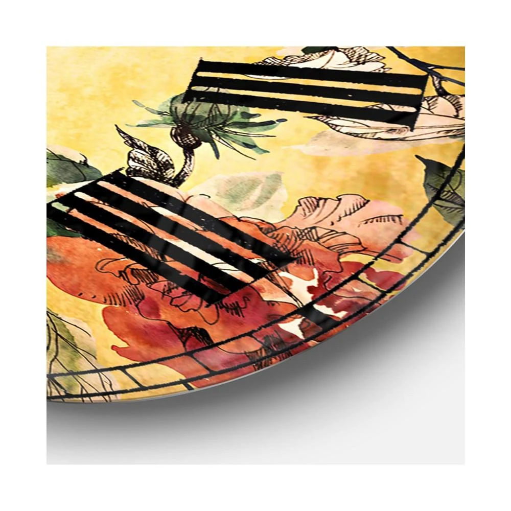 商品Designart|Floral Oversized Round Metal Wall Clock - 36 x 36,价格¥1727,第4张图片详细描述
