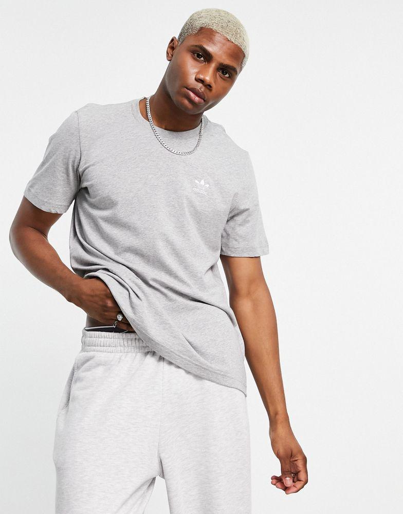 adidas Originals essentials t-shirt in grey heather with small logo商品第2张图片规格展示