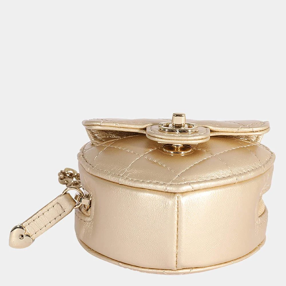 商品[二手商品] Chanel|Chanel Gold Quilted Lambskin Leather Heart Shoulder Bag ,价格¥33995,第4张图片详细描述