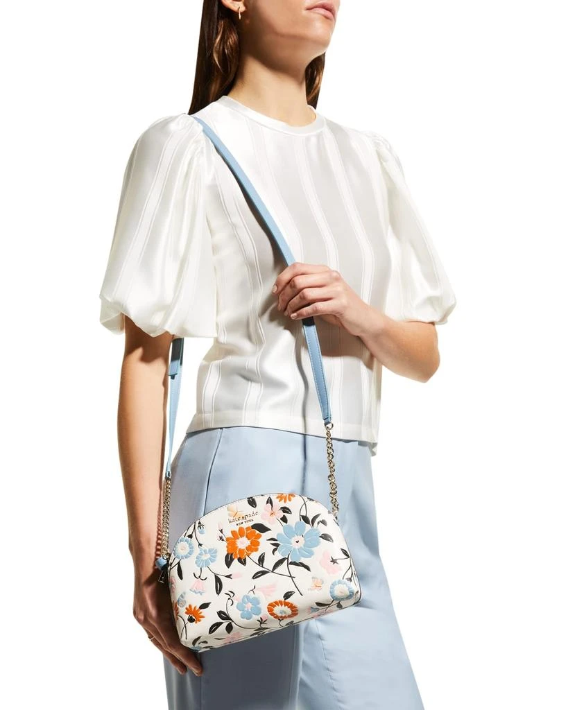 商品Kate Spade|spencer floral garden-embossed double-zip crossbody bag,价格¥920,第2张图片详细描述