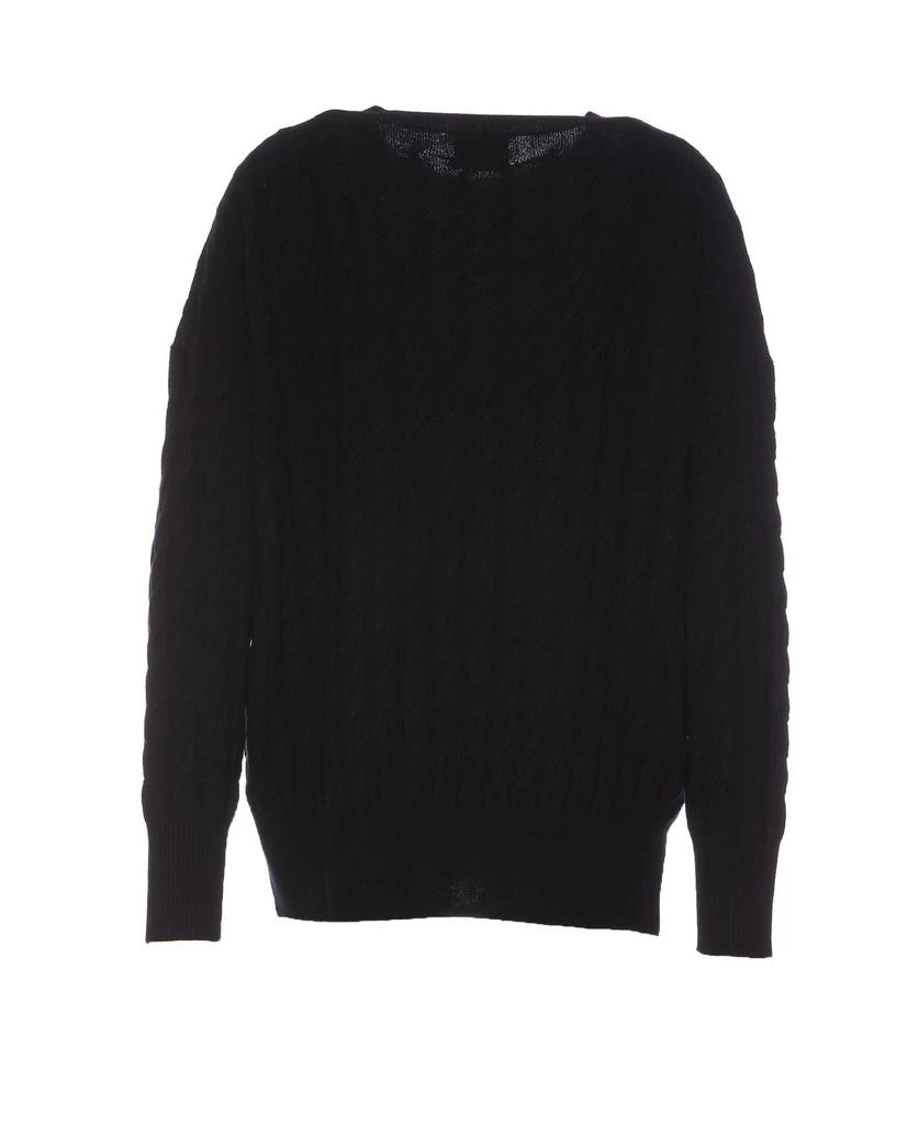 商品Allude|Allude Cable-Knit Long-Sleeved Crewneck Jumper,价格¥2059,第2张图片详细描述