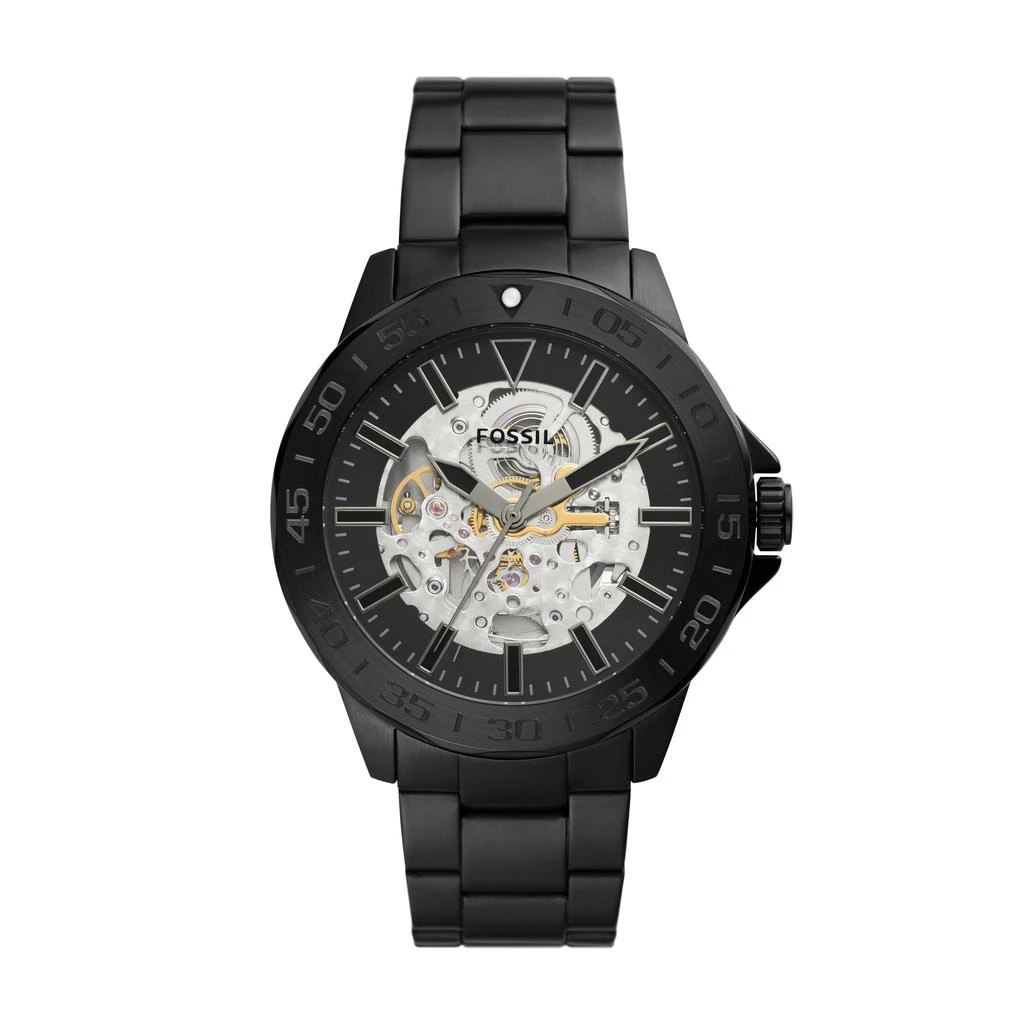 商品Fossil|Fossil Men's Bannon Automatic, Black-Tone Stainless Steel Watch,价格¥788,第1张图片