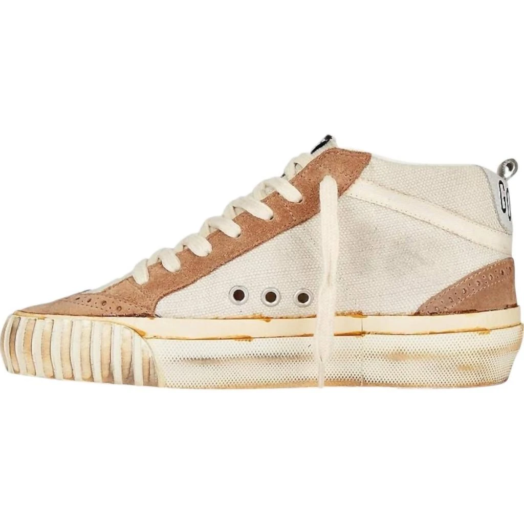 商品Golden Goose|Women's Mid Star Sneakers In Natural White/Brown/golden/cream,价格¥3917,第4张图片详细描述