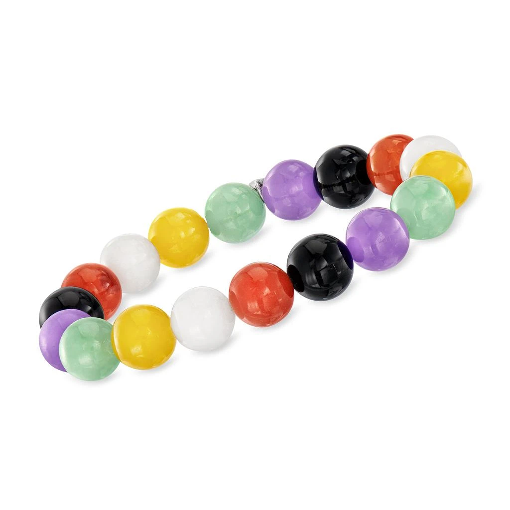 商品Ross-Simons|10mm Multicolored Jade Bead Stretch Bracelet,价格¥787,第1张图片