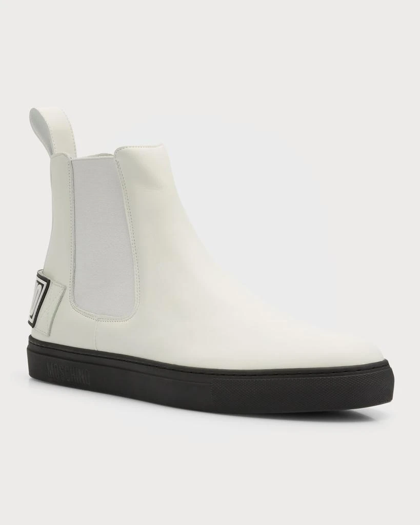 商品Moschino|Men's Logo Leather Chelsea Boot,价格¥2971,第3张图片详细描述