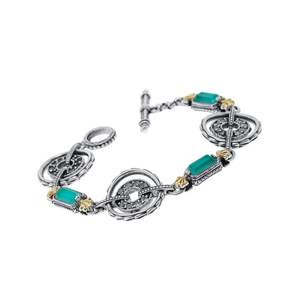 商品Konstantino|Konstantino Sterling Silver And 18K Yellow Gold, Chalcedony And White Topaz Doublet Link Bracelet,价格¥2694,第1张图片