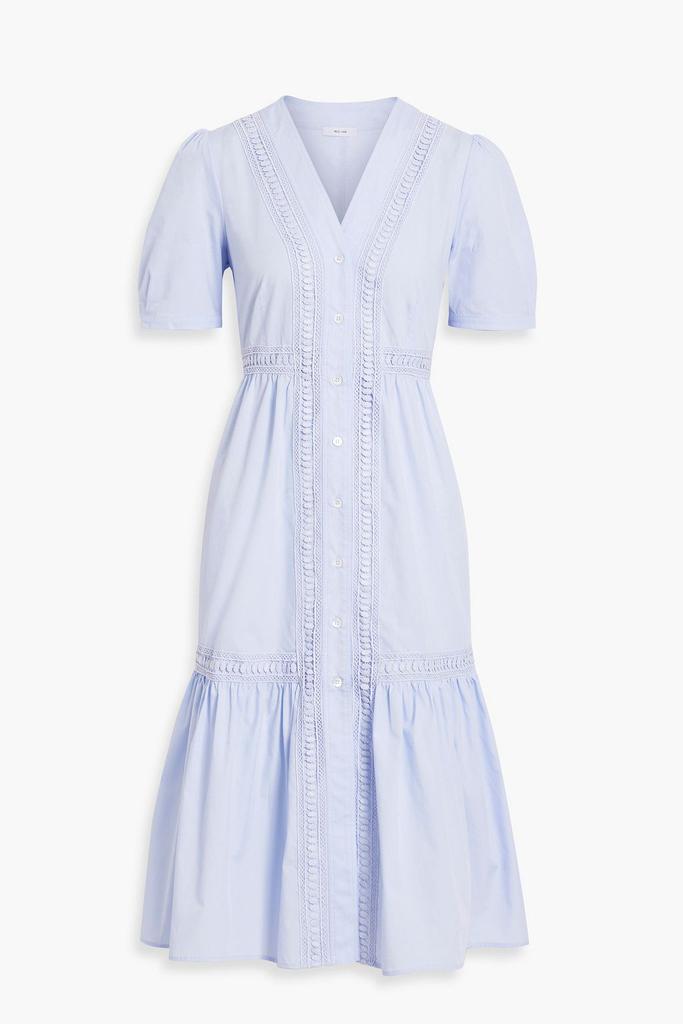 Emilia crochet-trimmed organic cotton-poplin midi dress商品第1张图片规格展示