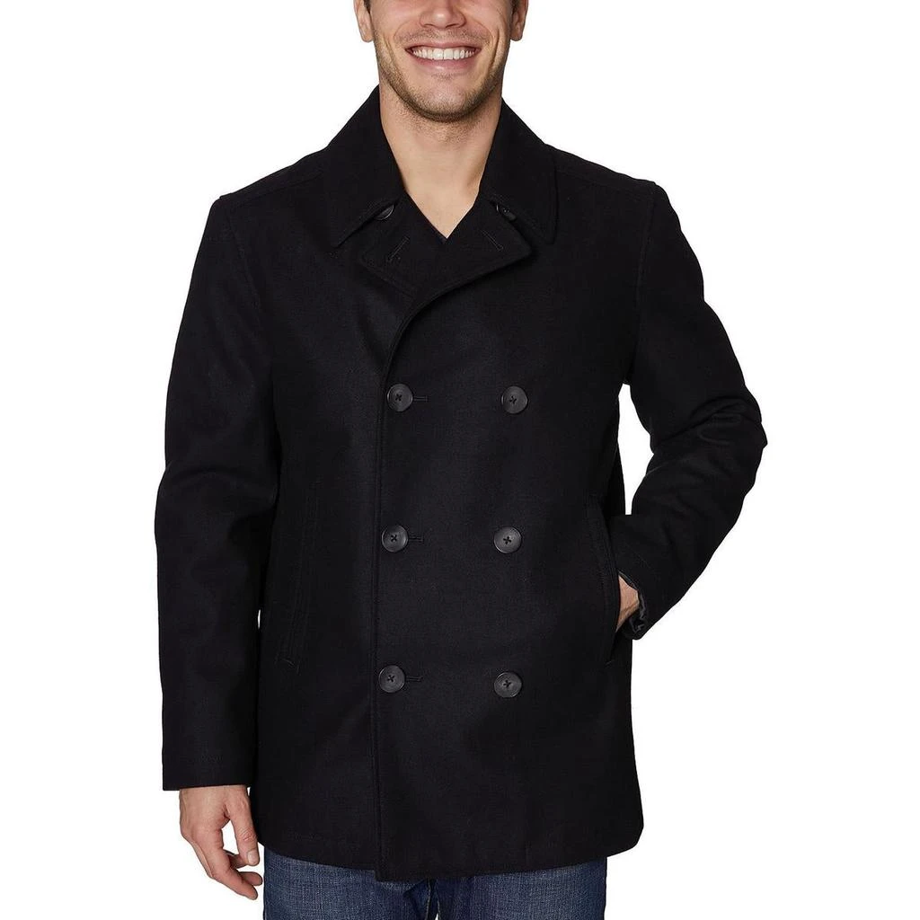 商品Nautica|Nautica Mens Big & Tall Wool Satin-Lined Pea Coat,价格¥406,第1张图片