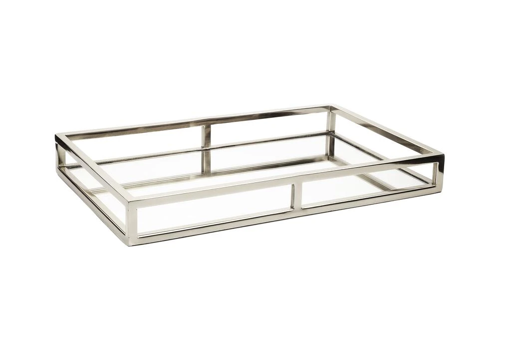 商品Classic Touch Decor|Oblong Mirror Tray-silver,价格¥847,第1张图片
