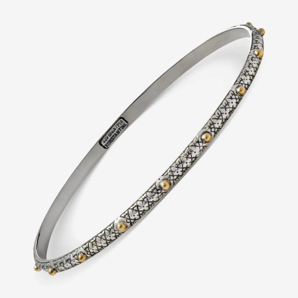 商品Konstantino|Konstantino Classics Sterling Silver & 18k Yellow Gold Bangle Bracelet BKJ184-130,价格¥2460,第2张图片详细描述