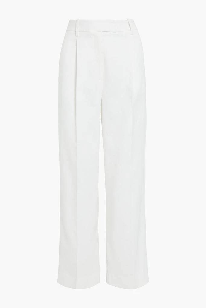 商品IRIS & INK|Manon pleated organic cotton-blend crepe wide-leg pants,价格¥484,第1张图片