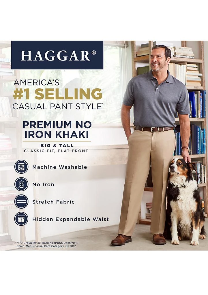 商品Haggar|Big & Tall Premium No Iron Classic Fit Flat Front Pants,价格¥369,第3张图片详细描述