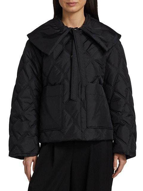 商品Ganni|Ripstop Quilted Big Collar Jacket,价格¥2686,第5张图片详细描述