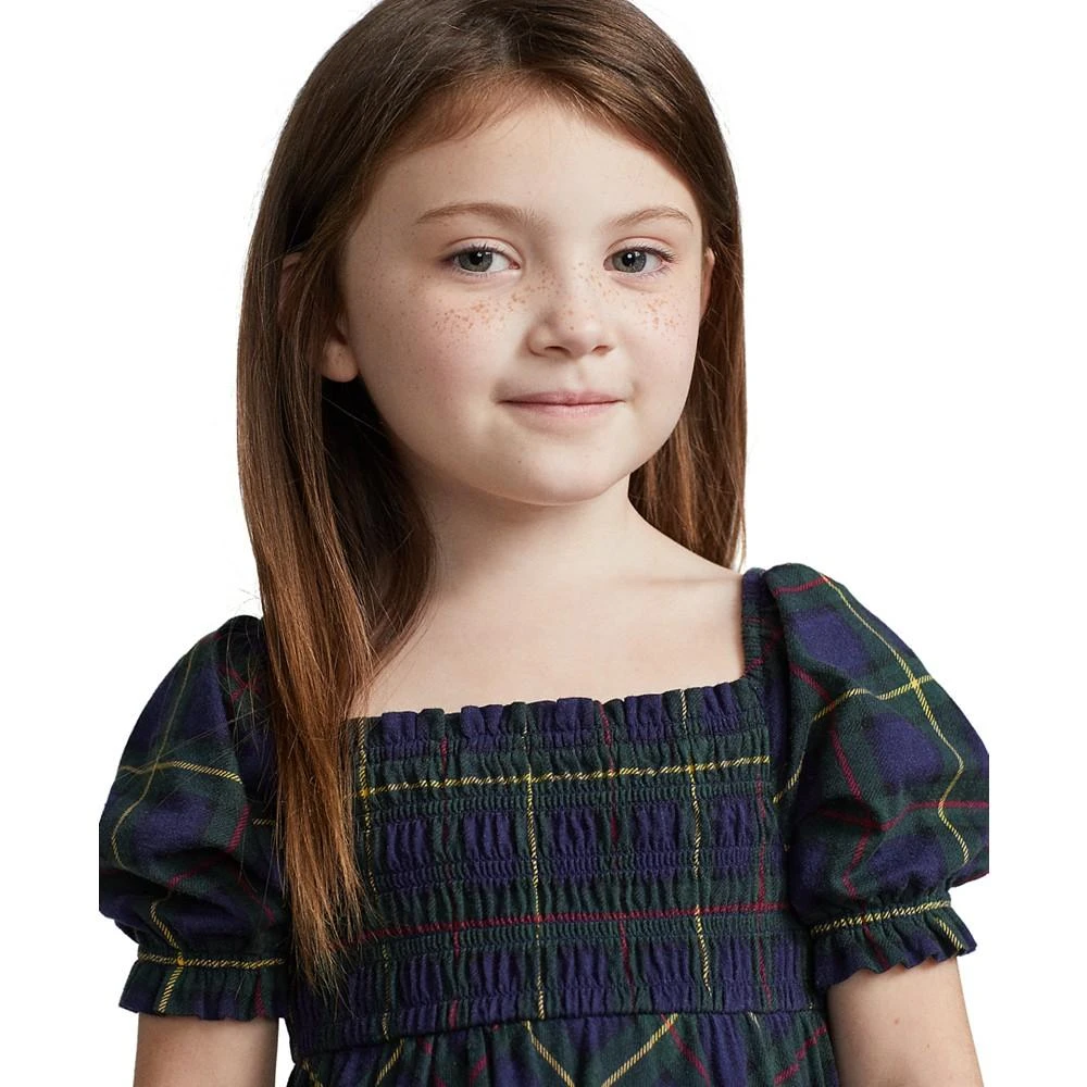 商品Ralph Lauren|Toddler and Little Girls Plaid Smocked Cotton Jersey Dress,价格¥242,第2张图片详细描述