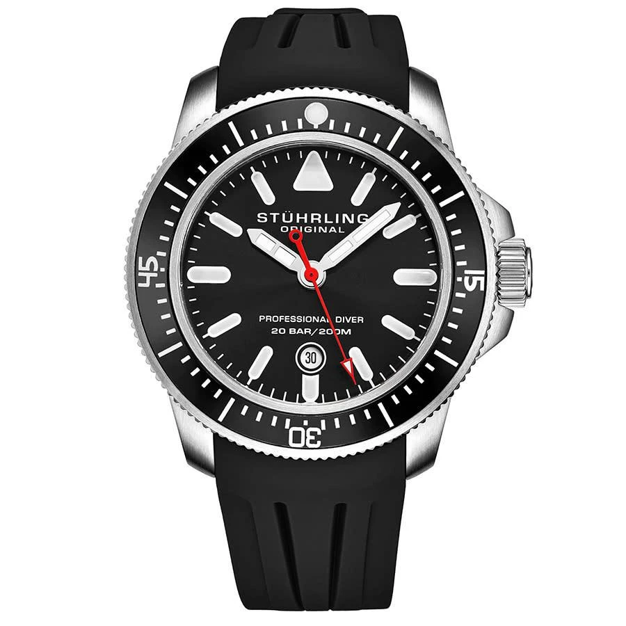 商品Stuhrling Original|Stuhrling Original Aquadiver Quartz Black Dial Mens Watch M13622,价格¥1080,第1张图片