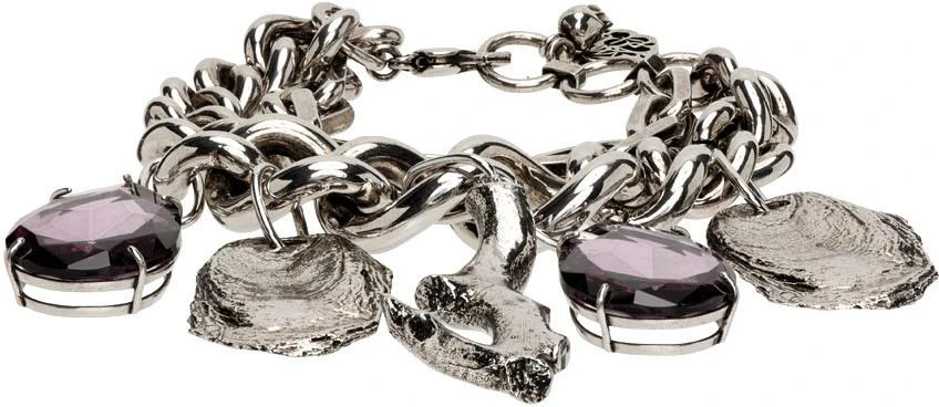 商品Alexander McQueen|Silver Coral Oyster Charm Bracelet,价格¥2231,第1张图片