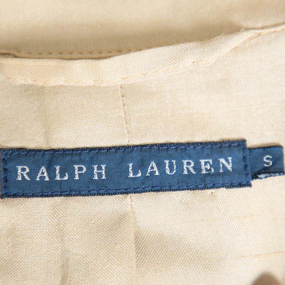 商品[二手商品] Ralph Lauren|Ralph Lauren Beige Silk Button Front Lightweight Coat S,价格¥1523,第5张图片详细描述