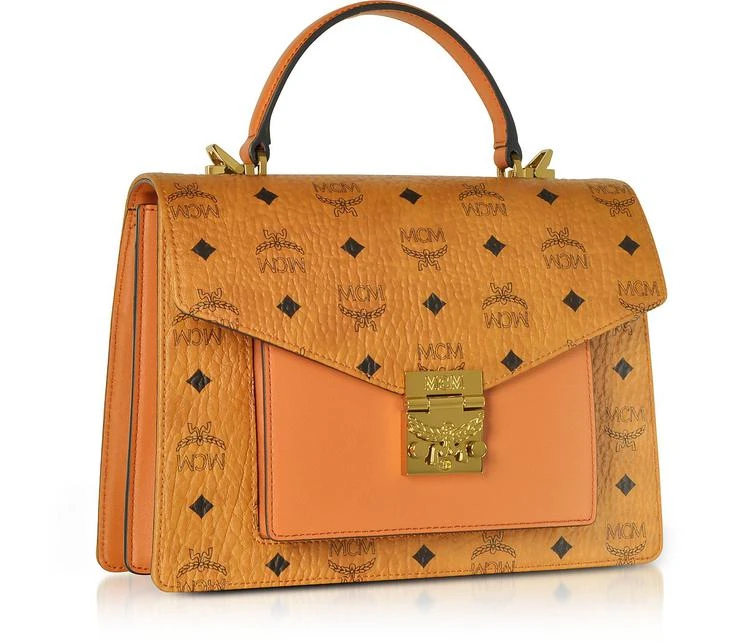商品MCM|MCM Cognac Patricia Visetos Medium Satchel Bag,价格¥9844,第2张图片详细描述