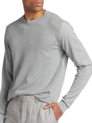 商品Saks Fifth Avenue|Micro Grid Cotton Sweater,价格¥443,第4张图片详细描述