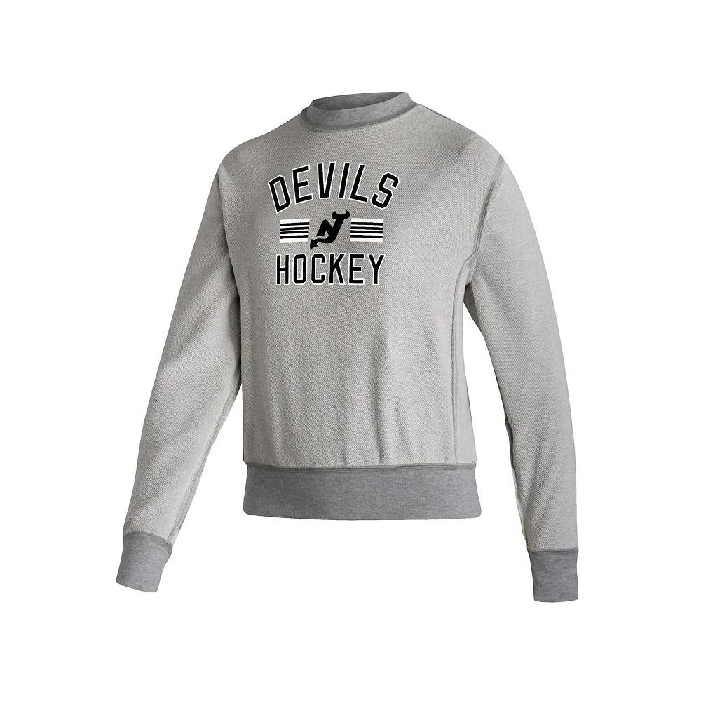 商品Adidas|Women's Heathered Gray New Jersey Devils 2021/22 Alternate Logo Reversible Pullover Sweatshirt,价格¥530,第5张图片详细描述