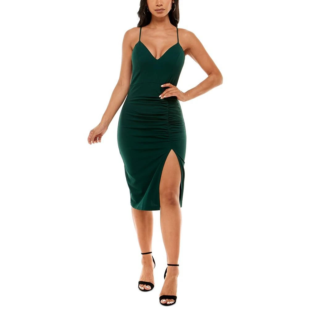 商品Emerald Sundae|Juniors' Shirred Bodycon Dress,价格¥257,第1张图片