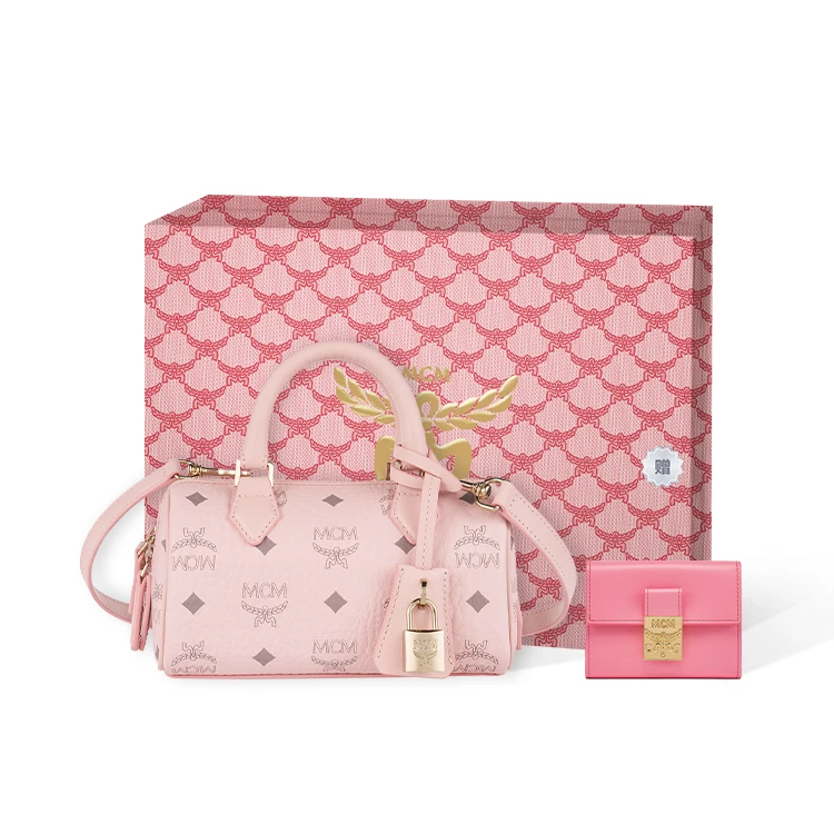 商品[国内直发] MCM|拉链开合 皮革 斜挎包 迷你 女款 轻雾粉,价格¥7172,第9张图片详细描述
