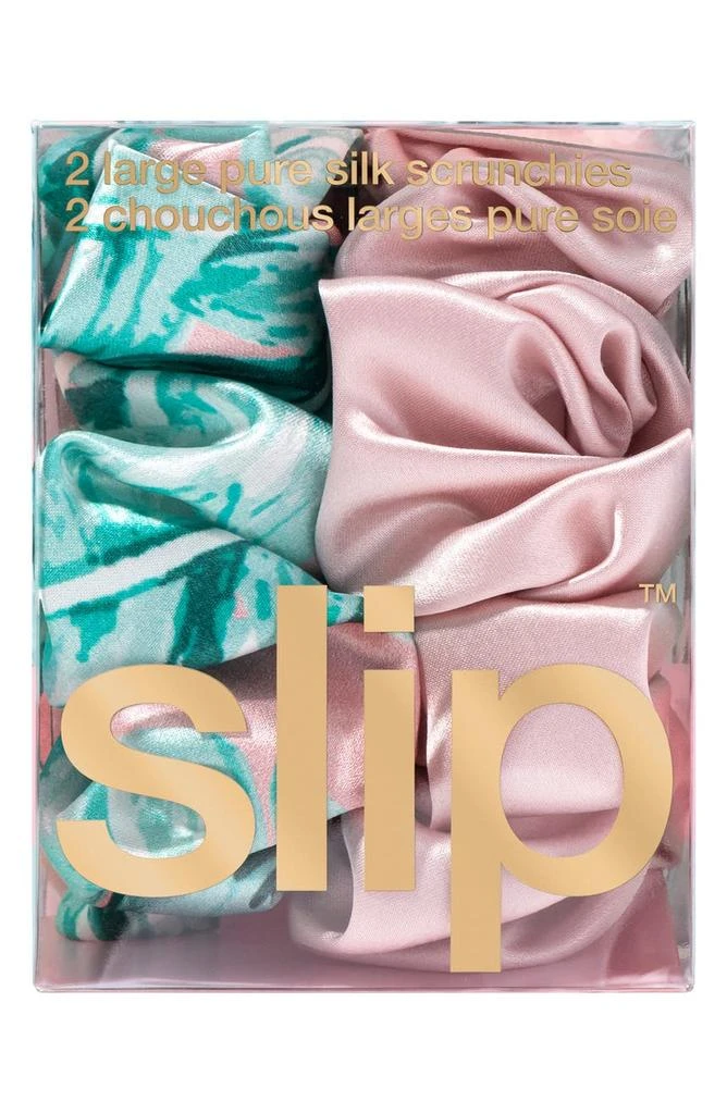 商品Slip|2-Pack Large Silk Scrunchies,价格¥148,第2张图片详细描述