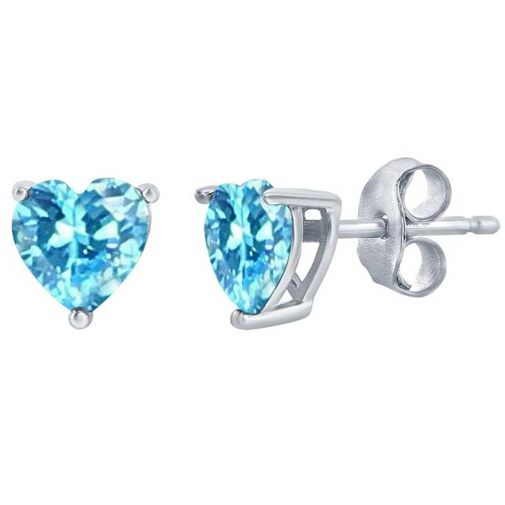 商品Classic|Classic Women's Earrings - SS 6mm Aquamarine "March" Heart Perciosa Crystal | D-8419,价格¥125,第1张图片