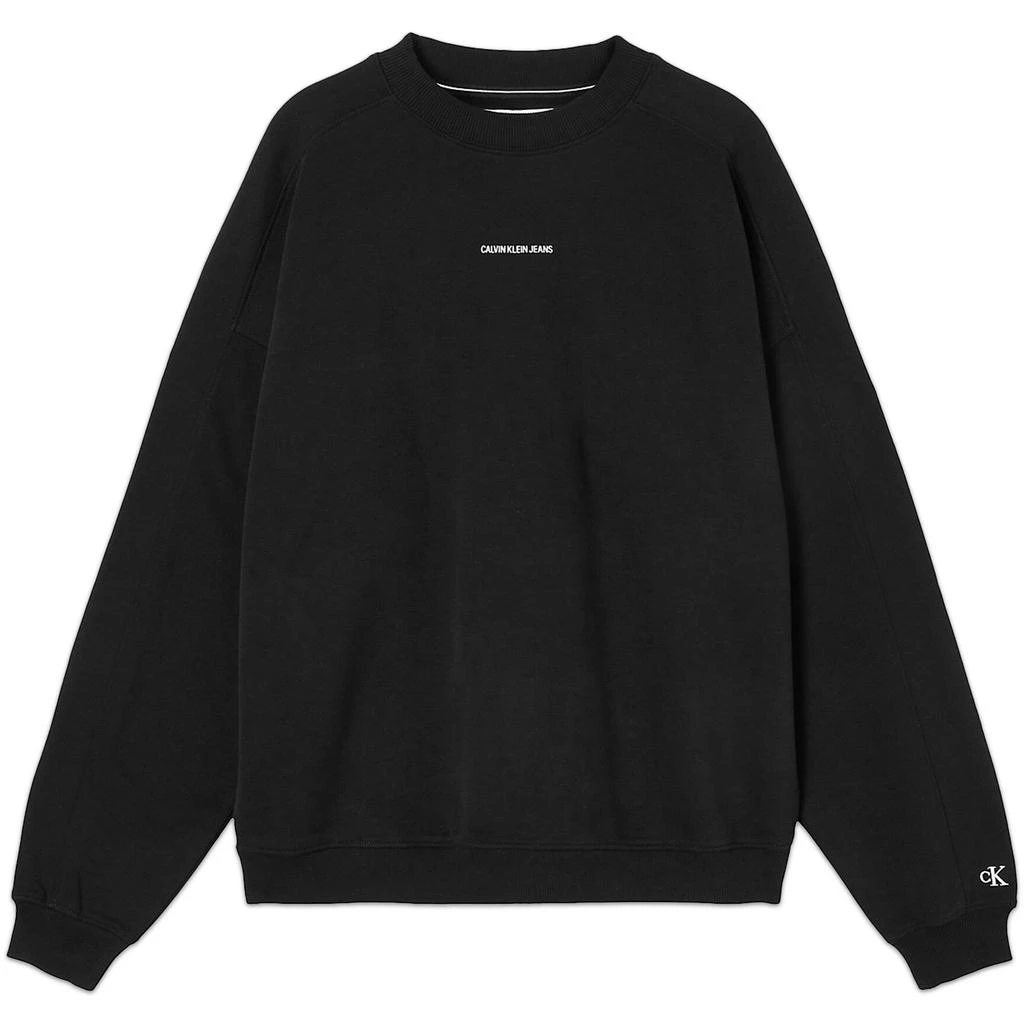 商品Calvin Klein|Calvin Klein Micro Branding Crew Sweat - Black,价格¥367,第1张图片