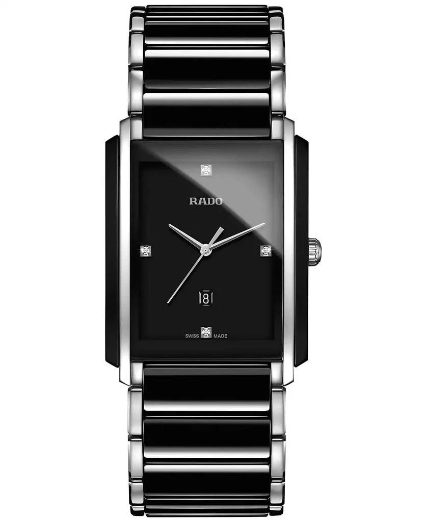 商品Rado|Unisex Swiss Integral Diamond Accent Black Ceramic and Stainless Steel Bracelet Watch 31mm R20206712,价格¥18524,第1张图片