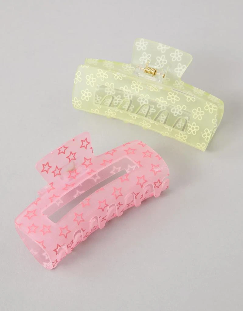 商品AE|AE Frosted Rectangle Claw Clip 2-Pack,价格¥138,第1张图片