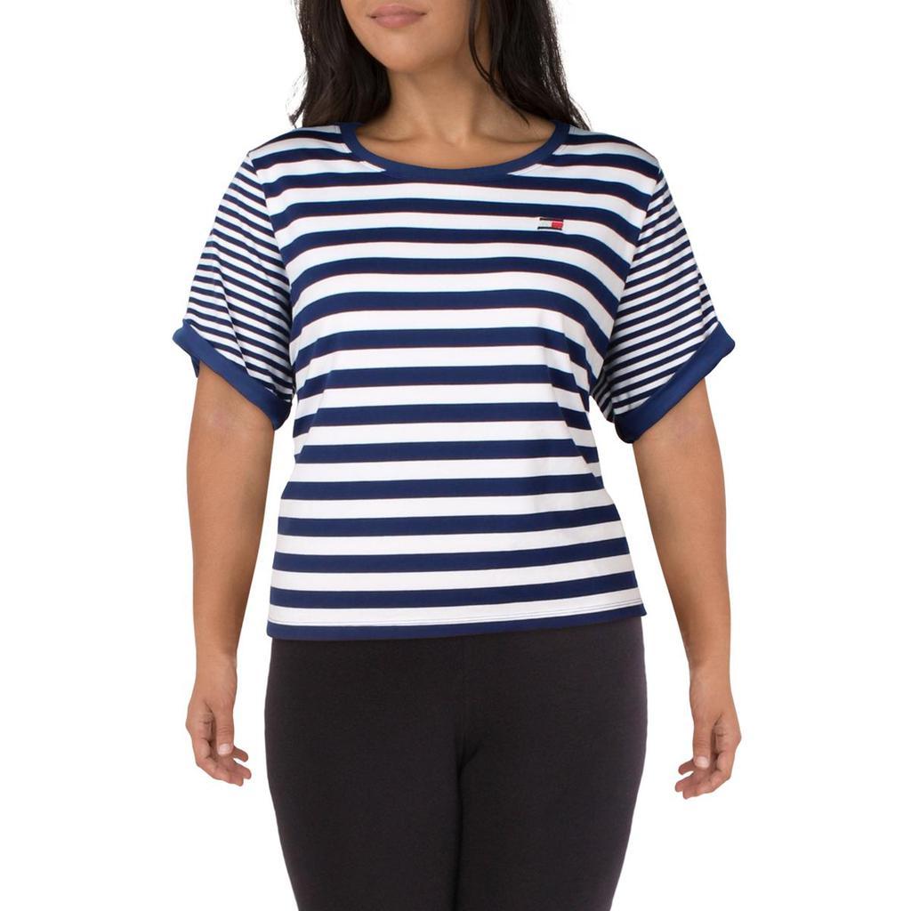 商品Tommy Hilfiger|Tommy Hilfiger Sport Womens Plus Striped Colorblock Pullover Top,价格¥160-¥255,第4张图片详细描述