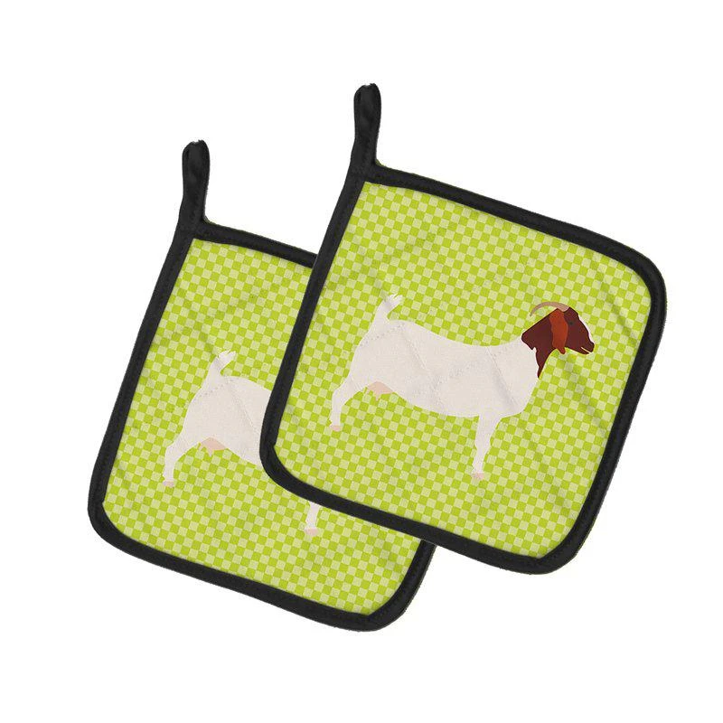 商品Caroline's Treasures|Boer Goat Green Pair of Pot Holders,价格¥170,第1张图片