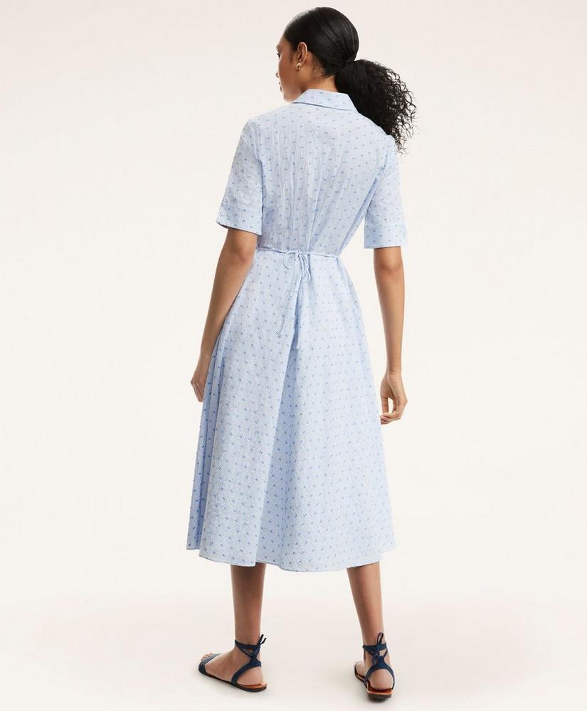 商品Brooks Brothers|Clip Dot Seersucker Shirt Dress,价格¥894,第5张图片详细描述