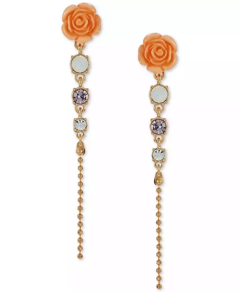 商品GUESS|Gold-Tone Multicolor Stone Flower Linear Drop Earrings,价格¥101,第1张图片