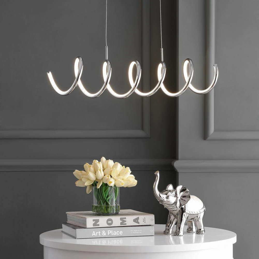 商品JONATHAN Y|Ali 31" Dimmable Adjustable Integrated LED Metal Linear Pendant,价格¥2005,第3张图片详细描述