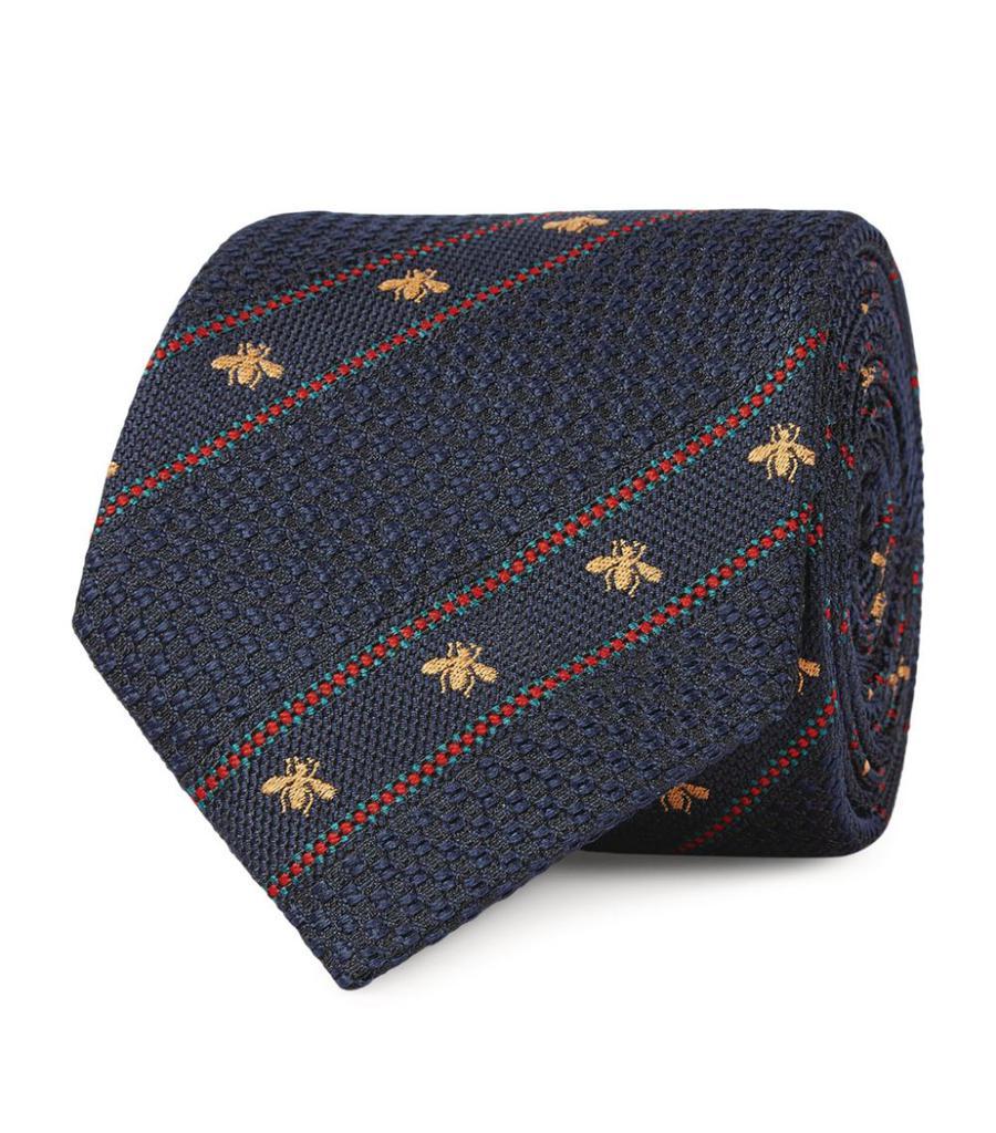 商品Gucci|Silk Bee Web Stripe Tie,价格¥1460,第5张图片详细描述