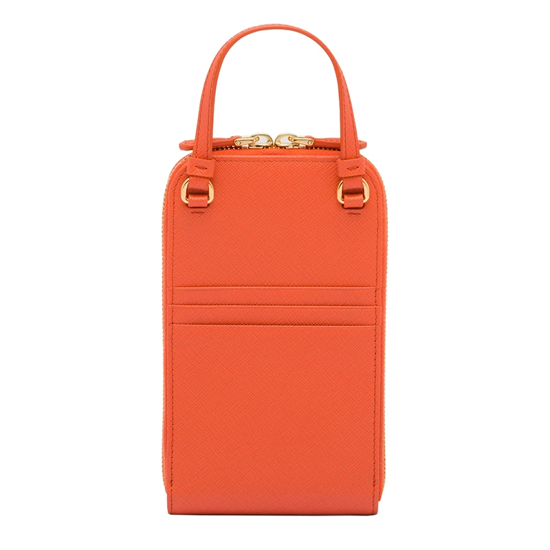 PRADA/普拉达 22新款 女士mini橙色saffiano皮革珐琅徽标配手柄拆卸调节肩带拉链开合单肩斜挎手提包1BP027_NZV_F0049_V_YM1 商品