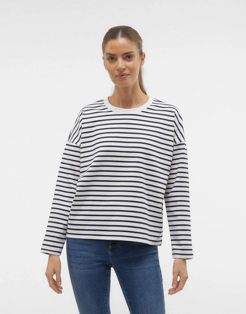 商品VERO MODA|Vero Moda raglan jersey top with long sleeves in navy stripe,价格¥227,第3张图片详细描述