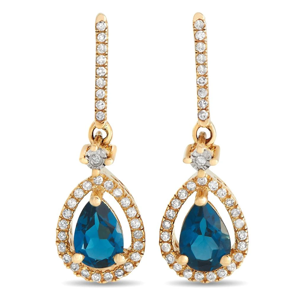 商品LB Exclusive|14K Yellow Gold 0.20ct Diamond and Topaz Pear Earrings ER4-15061YBT,价格¥3537,第1张图片