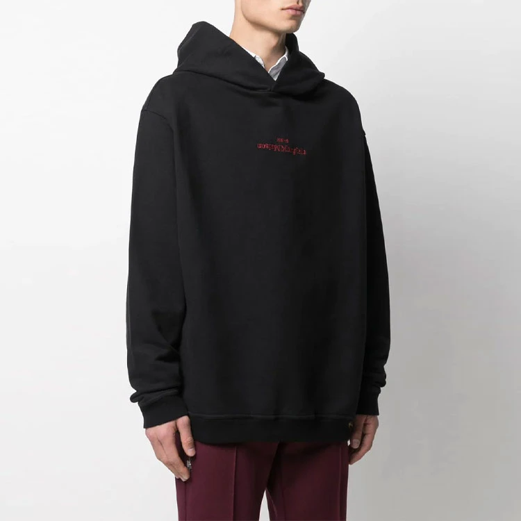 商品[国内直发] MAISON MARGIELA|梅森马吉拉 棉质超大字母印花经典连帽卫衣 秋季 男款 黑色,价格¥5886,第6张图片详细描述